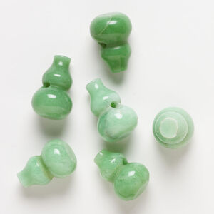 Green aventurine 1pkg6, vase bead natural, 22x16mm-26x18mm