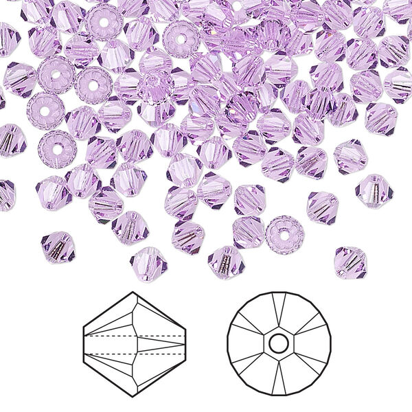 Bead 1440pk violet, Swarovski® 4mm XILION bicone 5328 image number 0