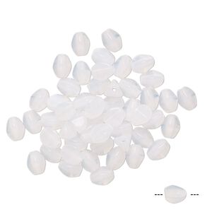 Bead, Preciosa, Czech pressed glass, translucent alabaster, 5x4mm buckwheat. Sold per pkg of 50.