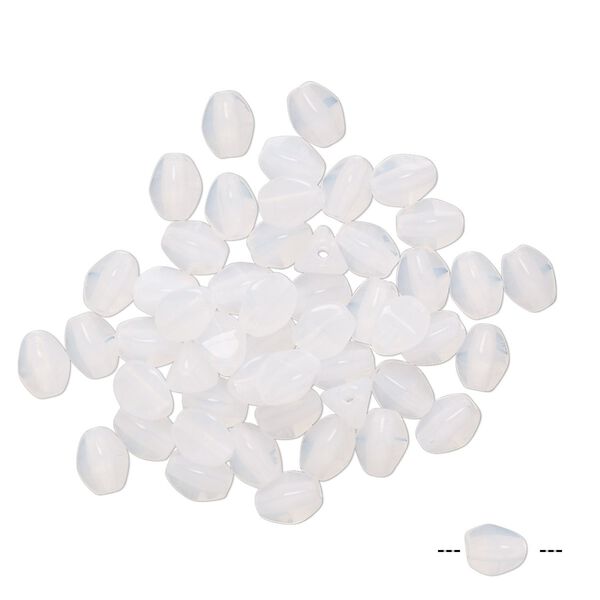 Bead, Preciosa, Czech pressed glass, translucent alabaster, 5x4mm buckwheat. Sold per pkg of 50. image number 0