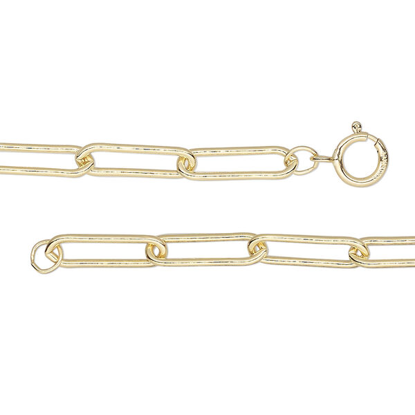Chain, 14Kt gold-filled, 3.8mm paperclip, 20-inches with springing clasp. Sold individually. image number 0