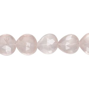 Rose quartz 1pkg1, hand-cut faceted puffed teardrop bead natural 8 inch 10x9mm-13x12mm