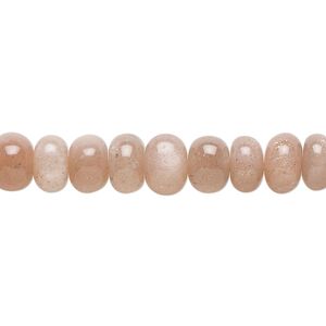 Peach moonstone 1pkg1, hand-cut rondelle bead natural 14 inch 7x4mm-8x6mm