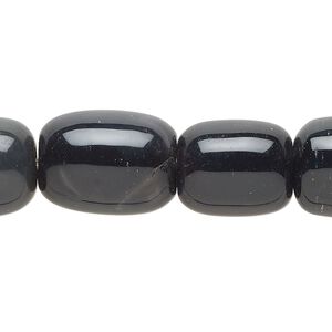 Black agate 1pkg1, barrel bead 15 inch 14x11mm