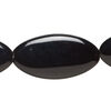 Bead 1pkg1 glass, opaque black, 34x18mm-35x18mm puffed marquise, 15 inches. image number 0