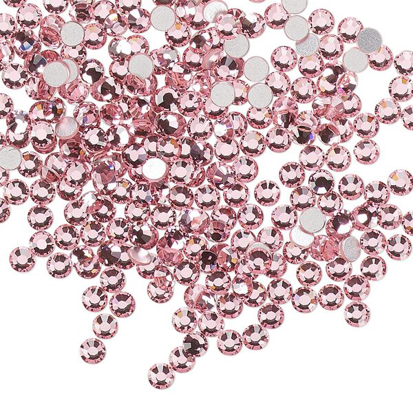 Flat back, Dance With Me™ crystal rhinestone, light rose, foil back, 2.7-2.9mm rose, SS10. Sold per pkg of 144 (1 gross). image number 0