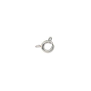 Springring 1pkg4, 6mm, stainless steel clasp 1-strand