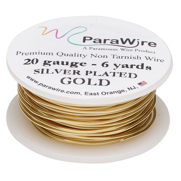 Wire, ParaWire™, gold-finished and silver-plated copper, round, 20 gauge. Sold per 6-yard spool. image number 0