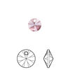 Drop 12pk crystal antique pink, Crystal Passions® 8mm pendant mini disk 6428 image number 0