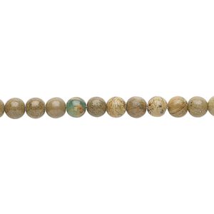 Verdite 1pkg1, round bead natural 15.5-16 inch 4mm