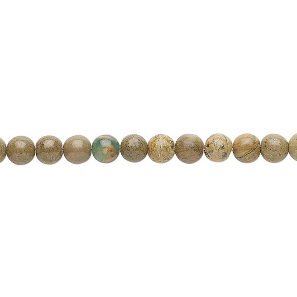 Verdite 1pkg1, round bead natural 15.5-16 inch 4mm image number 0