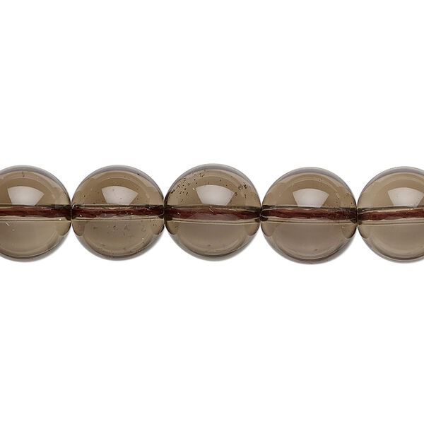 Smoky quartz 1pkg1, round bead 15.5-16 inch 10mm image number 0