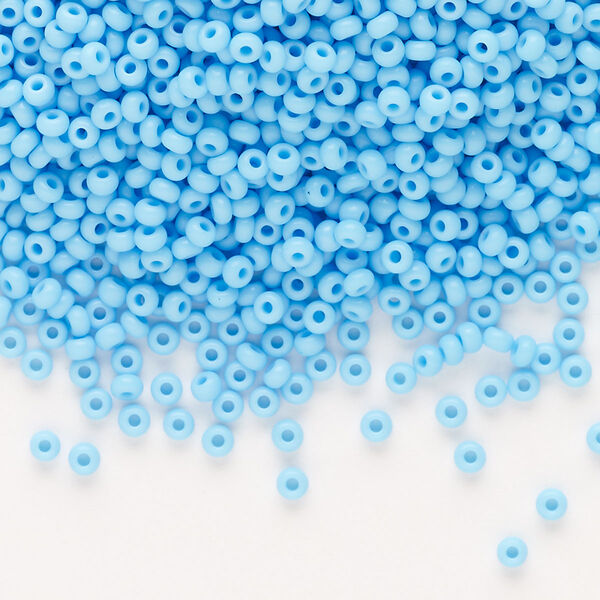 Seed bead, Preciosa Ornela, Czech glass, pkg/50g, opaque sky blue, #10 rocaille. image number 0
