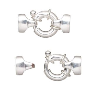 Springring 1pkg1 sterling silver, 25x15mm / fits 6.5x3.5mm cord , clasp 1-strand