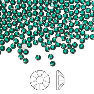 Flat back 1440pk emerald foil back, Preciosa MAXIMA Czech crystal rhinestone 2.5-2.7mm chaton rose round SS9