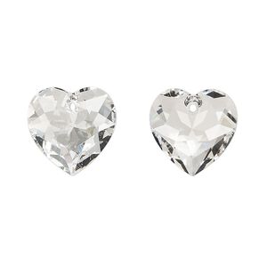 Drop 24pk crystal, Swarovski® 14.5mm pendant heart cut 6432