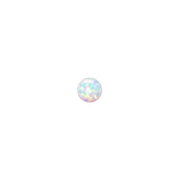 Cabochon, "opal" (silica and epoxy) (man-made), white, 6mm calibrated round. Sold per pkg of 2. image number 0