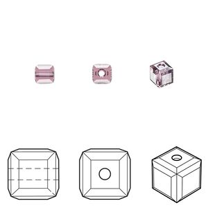 Bead 288pk iris, Swarovski® 4mm cube 5601