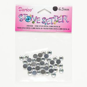 Flat back, acrylic, clear AB, foil back, 6.32-6.5mm faceted round, SS30. Sold per pkg of 40.