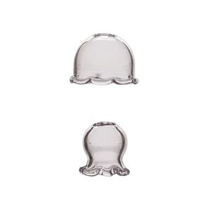 Component, glass, pink, 24x16mm and 16x16mm jellyfish, handmade. Sold per 2-piece set.