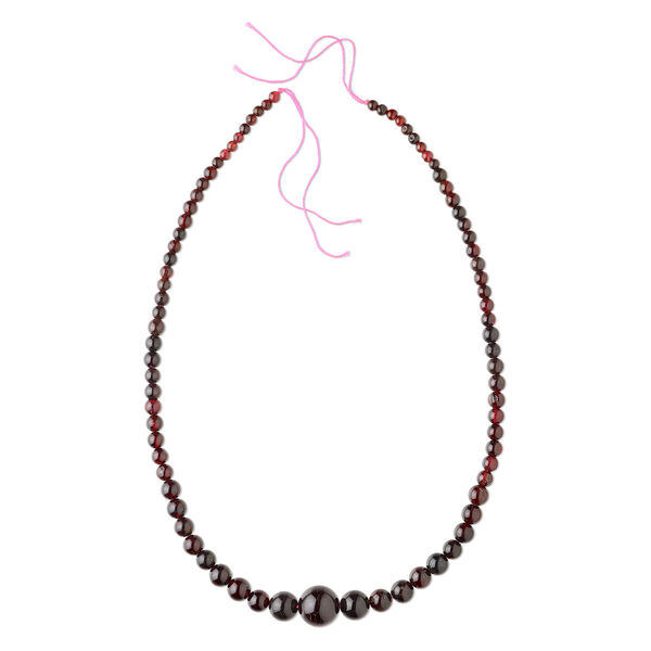 Garnet 1pkg1, round bead 15.5-16 inch graduated 5-14mm image number 0