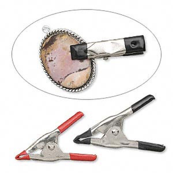 Bonding clips, steel and rubber, 2 inches with 1/2 inch grip. Sold per pkg of 6. image number 0