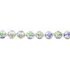 Bead, glass 1pkg8, multicolored, 14mm round with hand-painted flower. image number 1