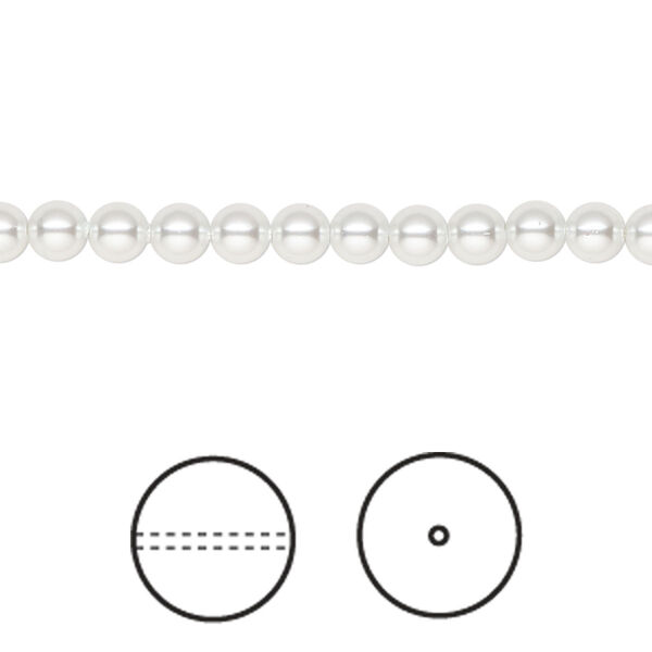 Pearl 500pk moonlight, Swarovski® 4mm round 5810 image number 0