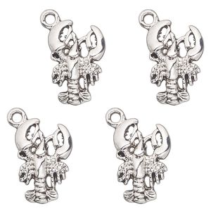 Charm, antique silver-finished "pewter" (zinc-based alloy) , 17x12mm single-sided lobster. Sold per pkg of 4.