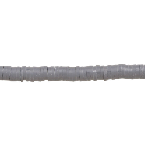 Bead, polymer clay, opaque charcoal, 4x1mm heishi. Sold per pkg of (2) 15-1/2" to 16" strands. image number 0
