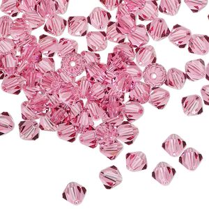 Bead 24pk rose, Preciosa Czech crystal 5mm bicone