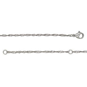 Chain 1pkg1 Singapore, 2mm twisted / lobster claw clasp, stainless steel 18 & 20 inch