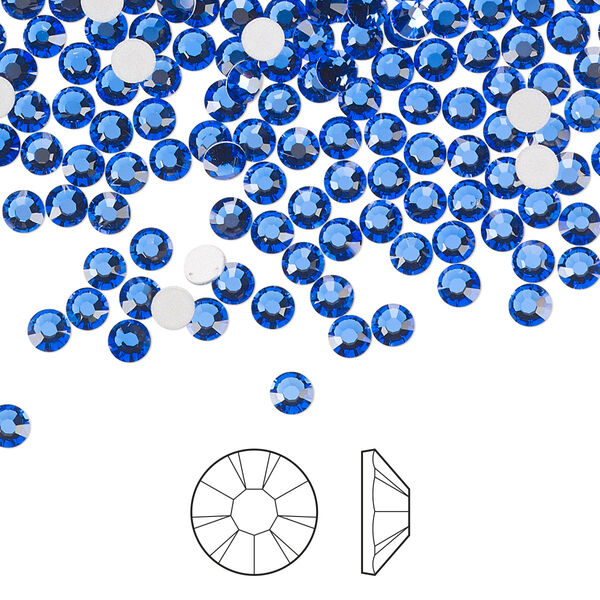 Flat back 144pk sapphire foil back, Preciosa MAXIMA Czech crystal rhinestone 3-3.2mm chaton rose round SS12 image number 0