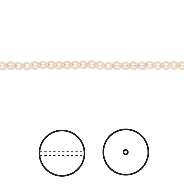 Pearl 100pk peach, Crystal Passions® 2mm round 5810 image number 0