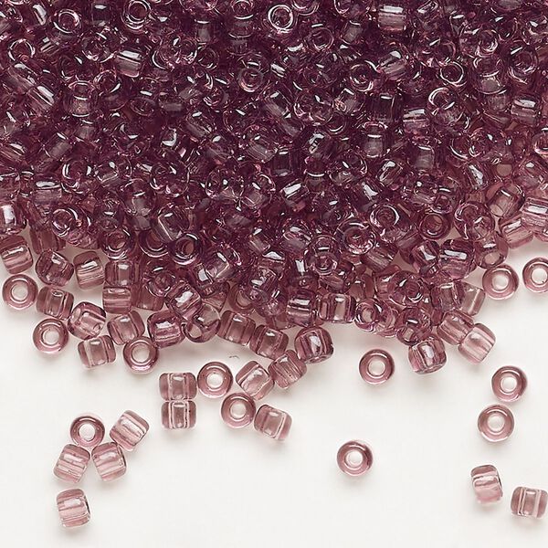 Seed bead, Dyna-Mites™, glass, transparent light purple, #8 round. Sold per 1/2 kilogram pkg. image number 0