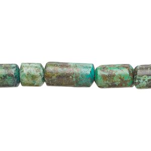 Turquoise 1pkg1, round tube bead 15 inch 7x7mm-20x8mm