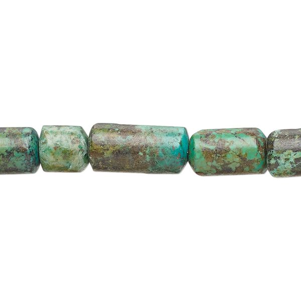 Turquoise 1pkg1, round tube bead 15 inch 7x7mm-20x8mm image number 0