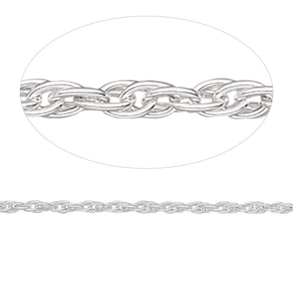 Chain, Argentium® silver, 2mm triple rope. Sold per pkg of 5 feet. image number 0