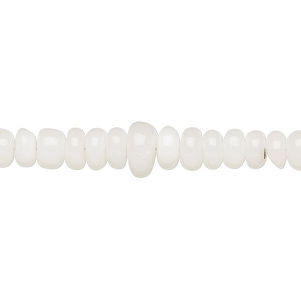 Ethiopian white opal 1pkg1, hand-cut rondelle bead natural 14 inch graduated 3x1mm-6x3mm image number 0