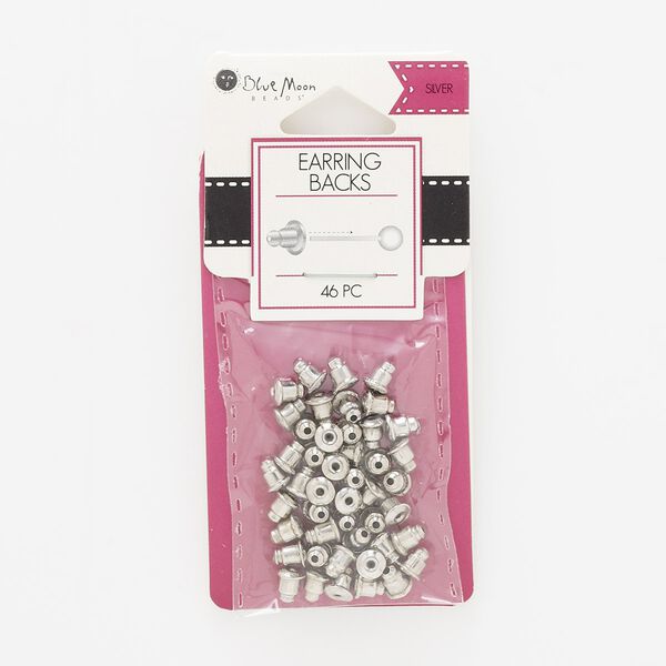 Earnut 1pkg46, 5.5x5mm barrel, silver-finished steel image number 0