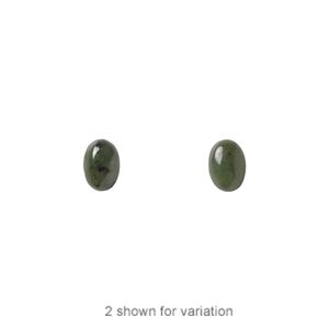 Nephrite jade 1pkg2, calibrated oval cab natural 7x5mm
