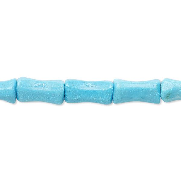 Magnesite 1pkg1, contoured tube bead 15 inch 11x5mm-13x7mm image number 0