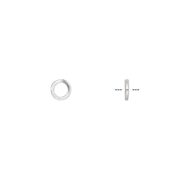 Jump ring, sterling silver, 5mm round square wire, 3.3mm diameter, 20 gauge. Sold per pkg of 50. image number 0