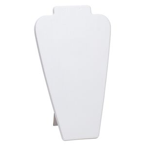 Display, necklace and earring, plastic and flocked cardboard, light grey, 11 x 6-1/2 x 5-1/2 inches with easel. Sold individually.