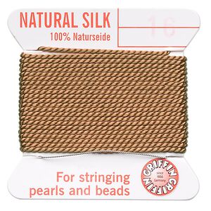 Thread, Griffin, silk, cornelian, size #16. Sold per 2-meter card (approximately 78 inches).