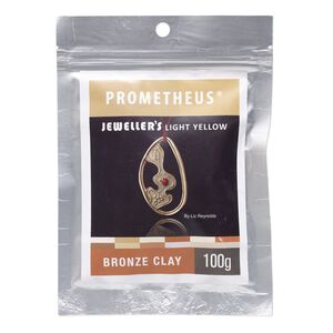 Prometheus® light yellow bronze clay, pkg/100g, rapid and low fire formula.