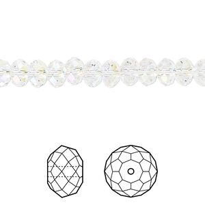 Bead 360pk crystal shimmer 2X, Swarovski® 6x4mm rondelle 5040