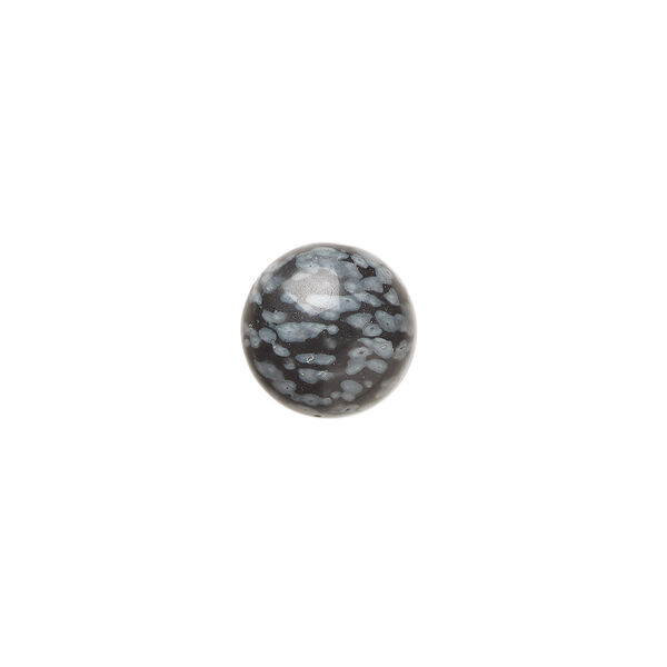 Cabochon, snowflake obsidian (natural), 10mm calibrated round, B grade, Mohs hardness 5 to 5-1/2. Sold per pkg of 10. image number 0