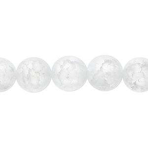 Ice flake quartz 1pkg1, matte round bead 15.5-16 inch 10mm