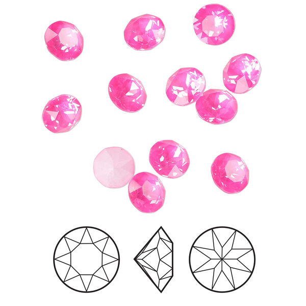 Chaton 288pk crystal electric pink ignite LacquerPRO, Swarovski® 6.14-6.32mm round SS29 1088 image number 0